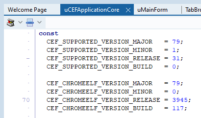 как определить версию CEF для библиотеки CEF4Delphi