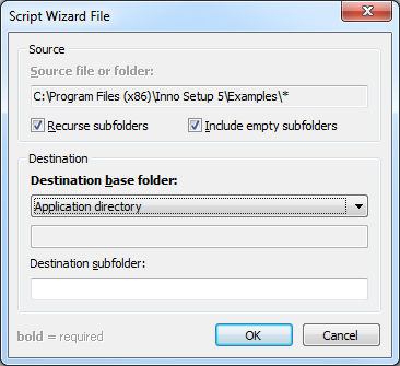 Редактирование свойств папок и файлов в Inno Setup