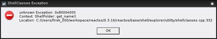 Ошибка после смены темы в ReactOS
