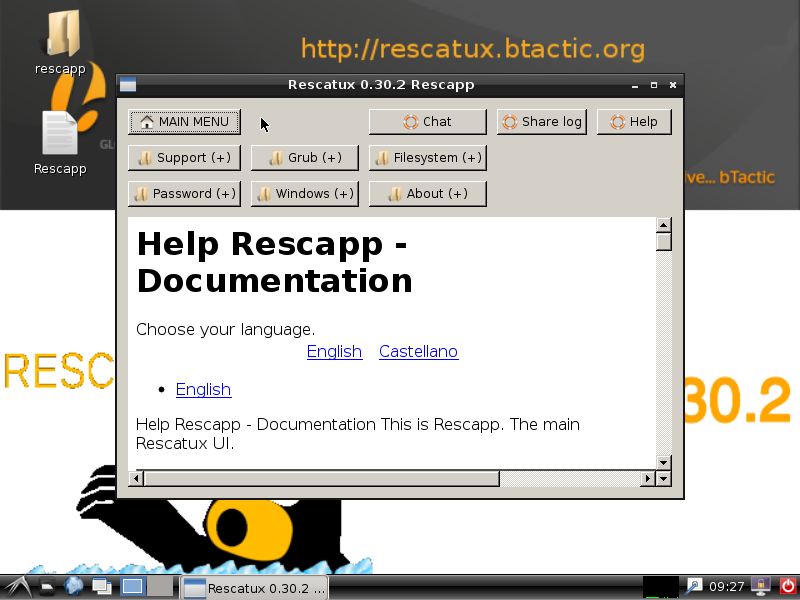 Rescatux после загрузки компьютера