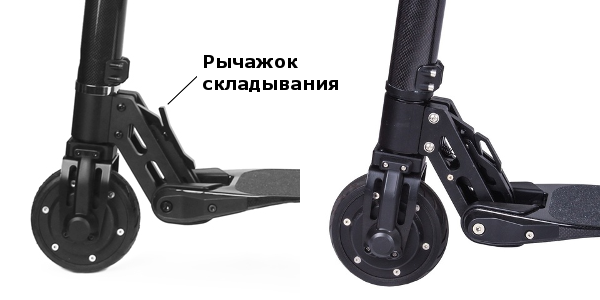 Механизм складывания электросамокатов iconBIT Smart Carbon Scooter и Hoverbot F-6