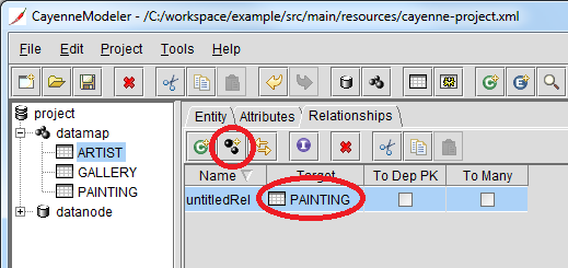 Добавление связи в Apache CayenneModeler