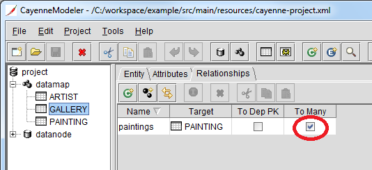 Связь "ко многим" в Apache CayenneModeler