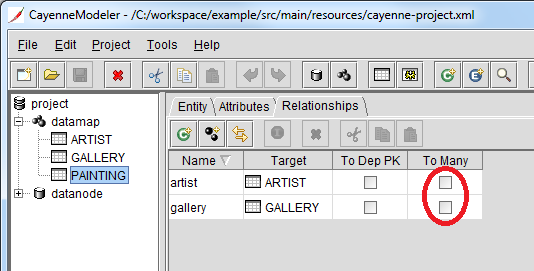Связи "к одному" в Apache CayenneModeler