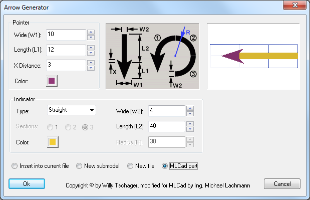 Добавление стрелки в MLCad