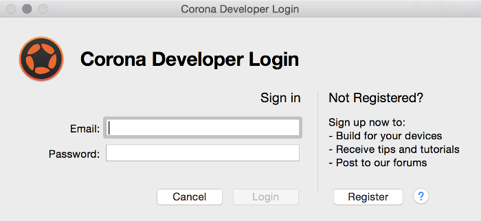 Авторизация Corona в OS X