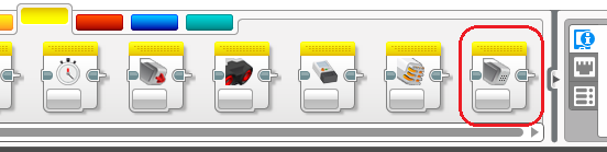 Блок SampleSensor на палитре на закладке «Датчик» в среде разработки LEGO Mindstorms EV3