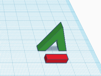 Перекладина для будущей буквы А в Tinkercad