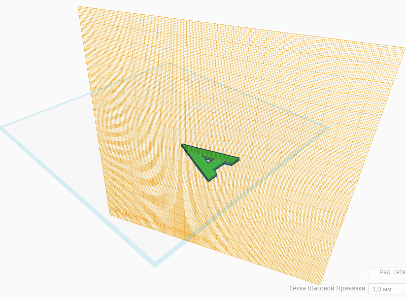 Временная и основная рабочие плоскости в Tinkercad