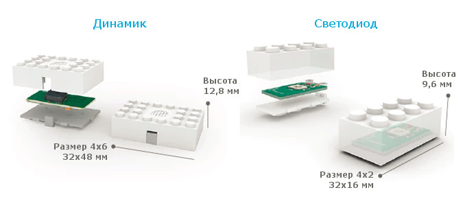 Динамик и светодиод для конструктора Algobrix