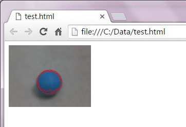 Найденный шарик с помощью библиотеки OpenCV