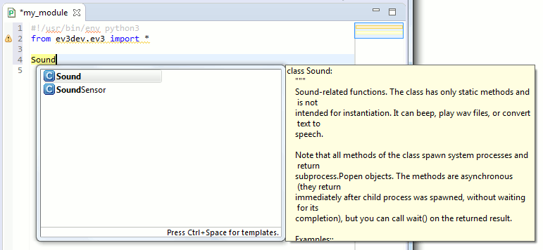 Подсказки в коде Python в Eclipse