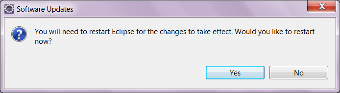 Предложение перезапустить Eclipse после установки плагина