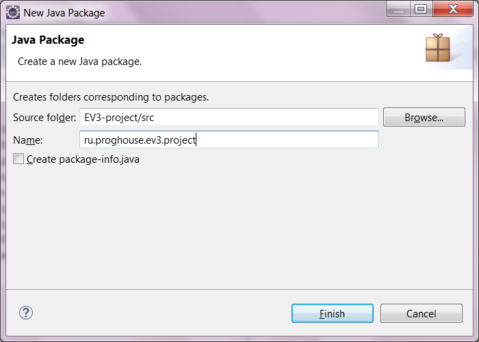 Создание Java-пакета в Eclipse