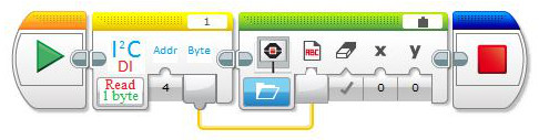 Программа EV3 для чтения одного байта из шины I2C