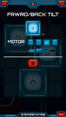 Настройка первой кнопки в приложении LEGO Mindstorms Commander для управления Селеноходом