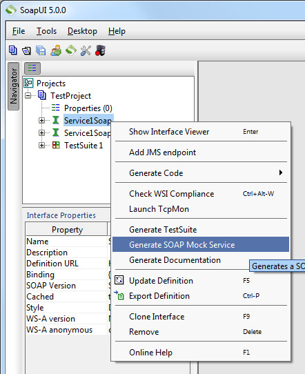 Добавление имитации веб-сервиса в SoapUI